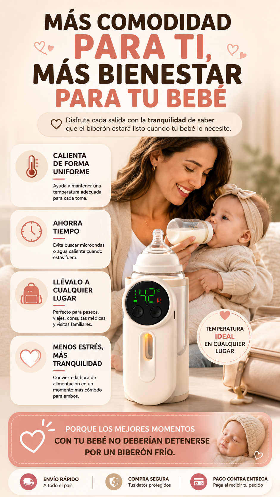 Calentador Biberon Recargable Portatil